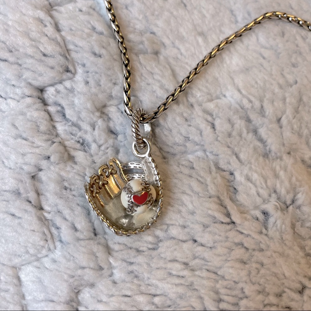 Brighton Baseball Glove Charm and Necklace Chain